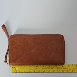 Brown Leather Wristlet Wallet